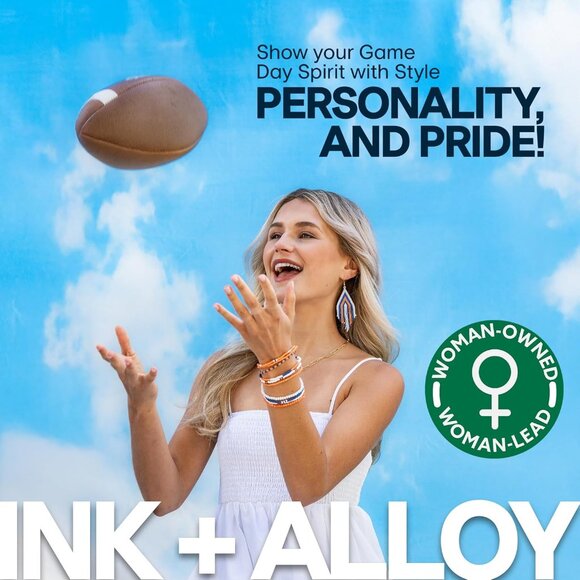 Game Day Beaded Bracelets Set of 10 for Football Fans Women Girls - Picture 5 of 6